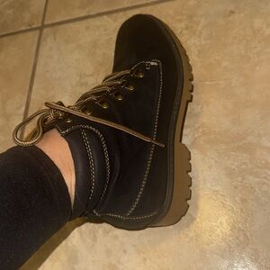 Black lace up boots